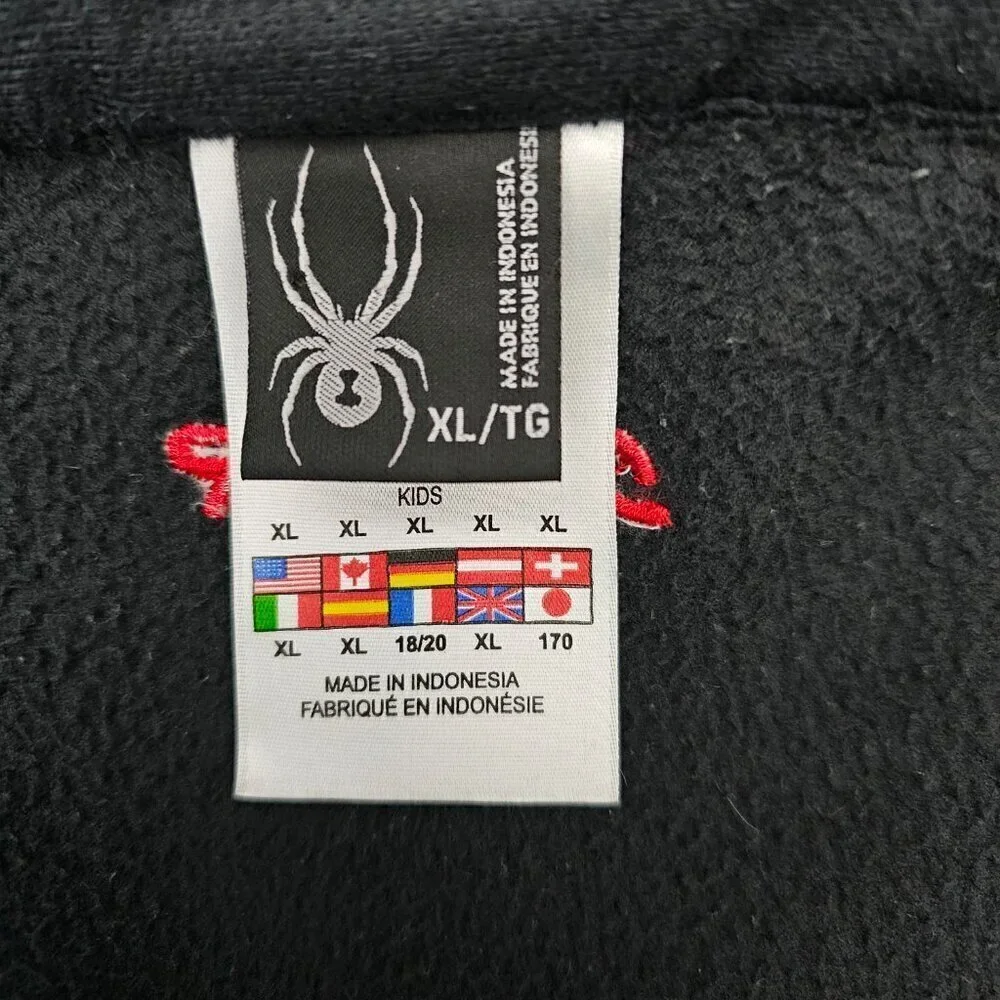 SPYDER Full Zip Fleece Black And Red Shell Jacket